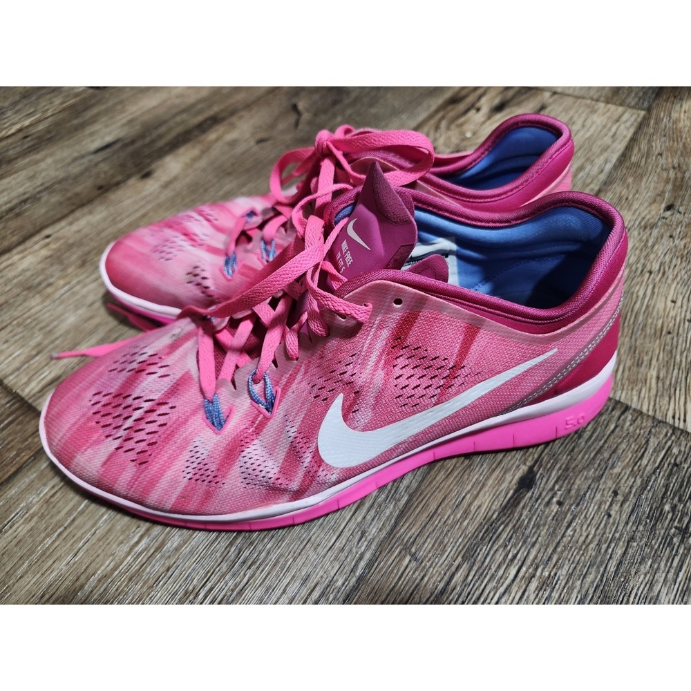 Nike Free TR FIT 5 Gym Training Shoes Women's Size 8.5 Pink White 8 1/2 5.0